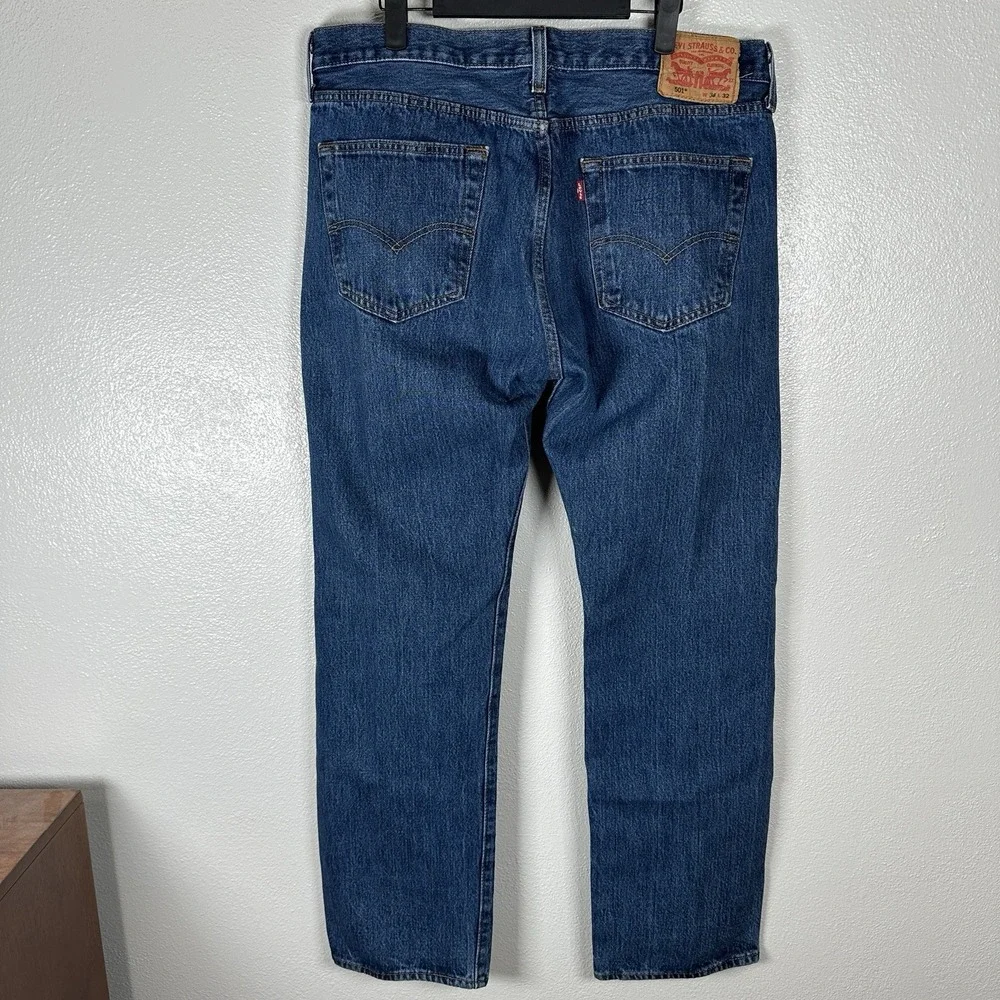 Levi's 501 Men's Jeans 36x32 Blue Denim Straight Leg Button Fly Medium Dark Wash